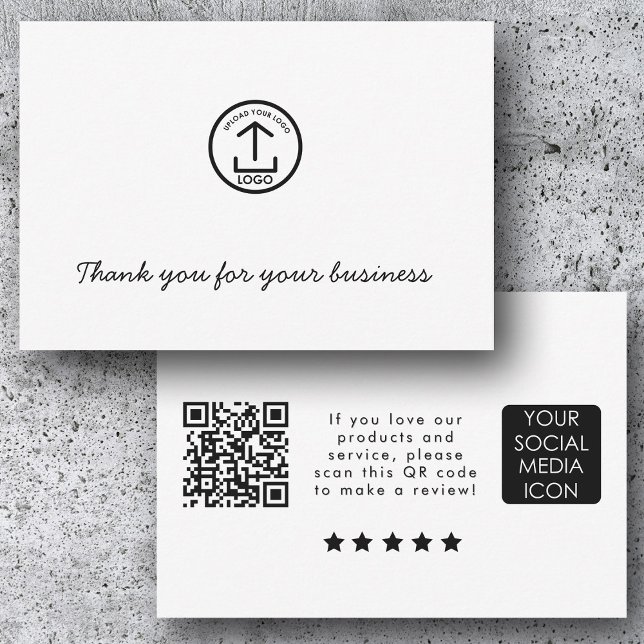 Business Logo Review Link QR Code Thank You White (Business Logo Review Link QR Code Thank You White)
