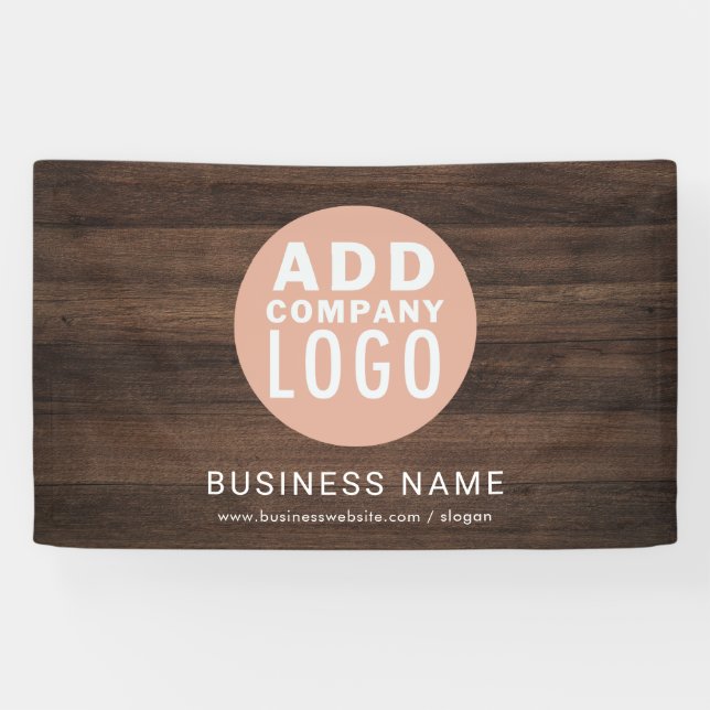 Business Logo Rustic Company Announcement Banner (Horizontal)