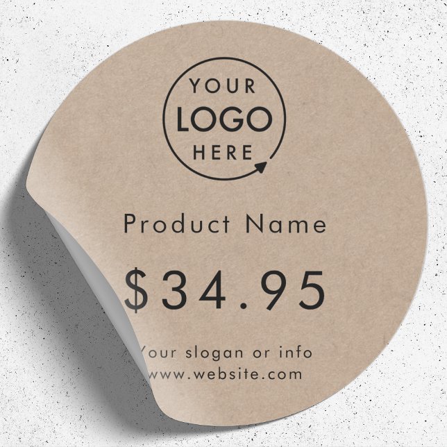 Business Logo |  Rustic Kraft Price Tag Sticker (Creator Uploaded)