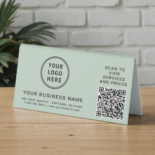 Business Logo Sage Green QR Code