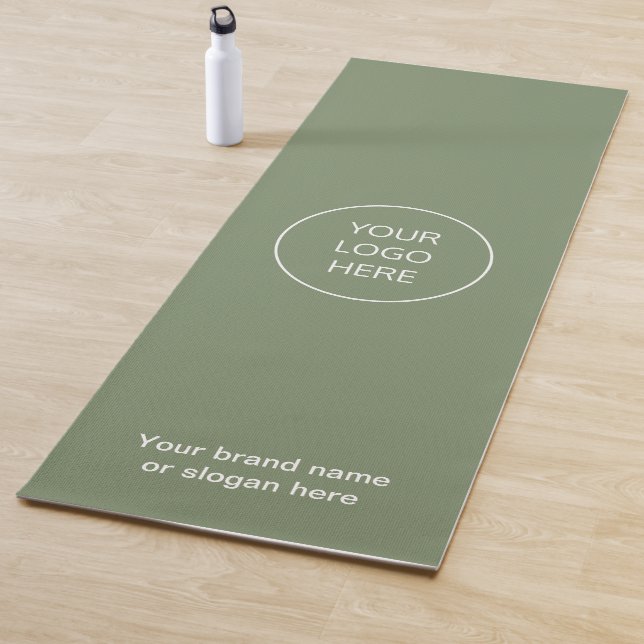 Business Logo Sage Green Yoga Mat (In Situ)