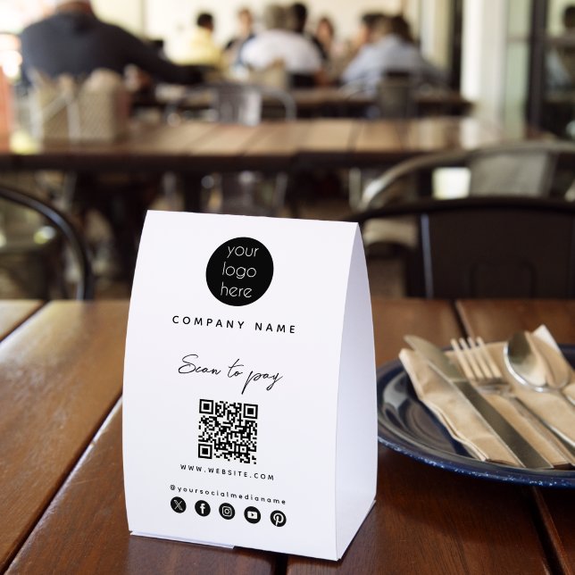 Business Logo Scan to Pay QR Code Social Media   (Insitu(Restaurant))