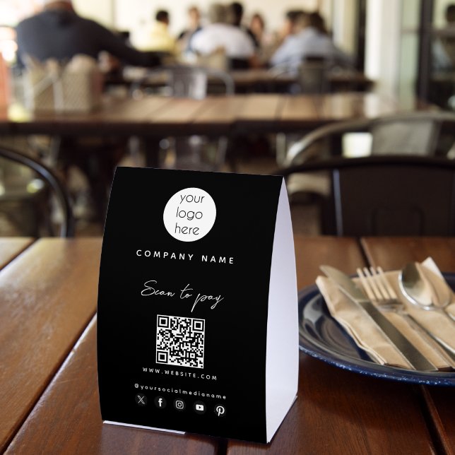 Business Logo Scan to Pay QR Code Social Media   (Insitu(Restaurant))