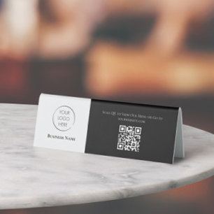 Business Logo Scan to View Menu QR Code, Tabletop