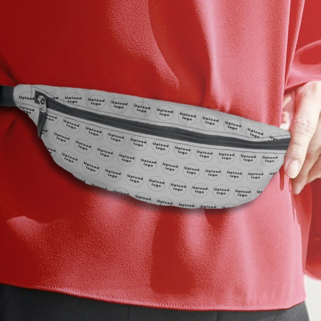 Business Logo Seamless Pattern on Grey Fanny Pack (Business logo seamless pattern on gray fanny pack)