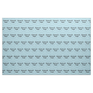 Business Logo Seamless Pattern on Light Blue Fabric