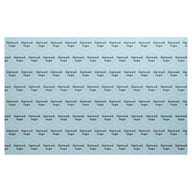 Business Logo Seamless Pattern on Light Blue Fabric (Yard)