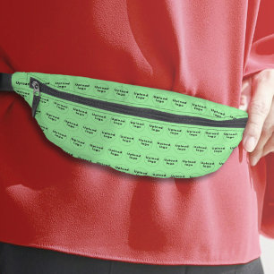 Business Logo Seamless Pattern on Light Green Bum Bags