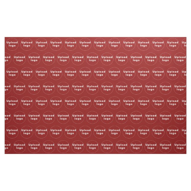 Business Logo Seamless Pattern on Red Fabric (Yard)