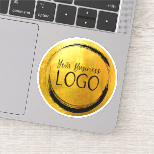 Business Logo Shiny Faux Yellow Gold Foil Circle