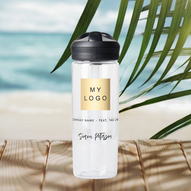Business logo signature name brand colour water bottle (Creator Uploaded)