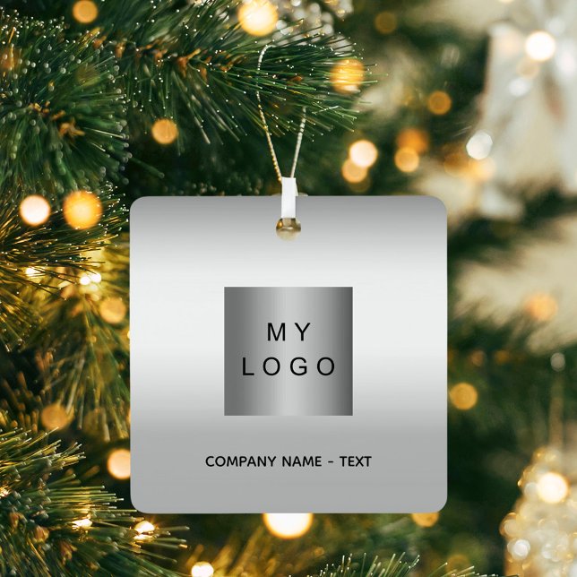 Business logo silver Christmas Metal Tree Decoration (Creator Uploaded)