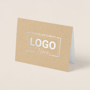 Business Logo Silver Foil Thank You Note Cards