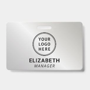 Business Logo Silver Name ID Badge