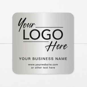 Business Logo Silver Square Sticker