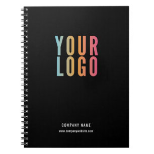 Business Logo Simple Black Promotional Notebook