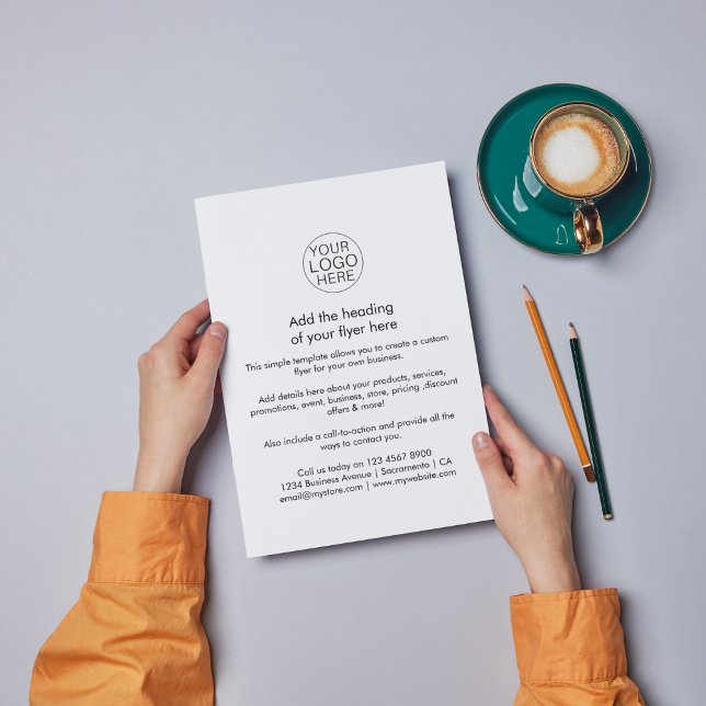 Business Logo | Simple Black White Custom Flyer (Creator Uploaded)