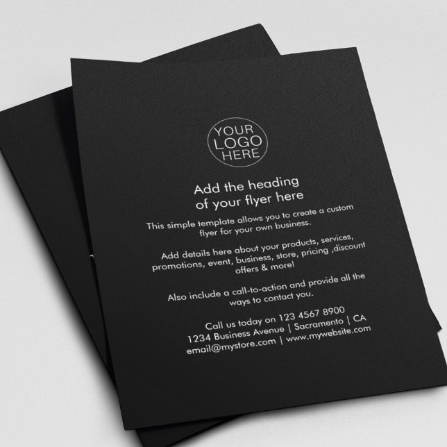Business Logo | Simple Black White Custom Flyer (Creator Uploaded)