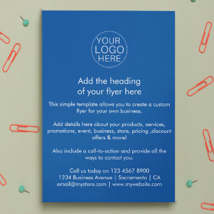 Business Logo   Simple Blue Custom Flyer