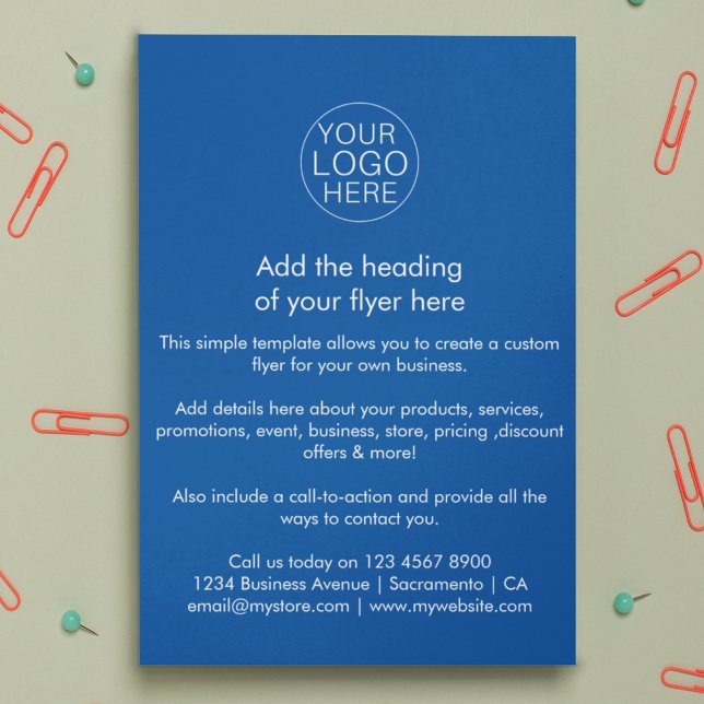 Business Logo | Simple Blue Custom Flyer (Creator Uploaded)