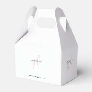 Business Logo Simple Branded Website White Favour Box