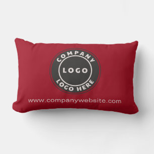Business Logo Simple Company Website Custom Lumbar Cushion