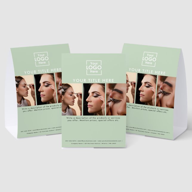 Business Logo Simple Green Beauty Salon 3 Photos (Insitu(Multi))