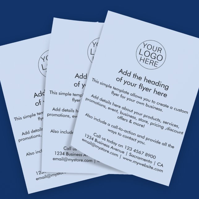 Business Logo | Simple Light Blue Custom Flyer (Creator Uploaded)