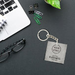 Business Logo Simple Minimalist Grunge Abstract Key Ring<br><div class="desc">Create your own business office accessories and promotional products with this simple, minimalist yet elegant design. All customisable details include your business logo, location of your business, business name, established date. Professional and modern sans serif black font on textured grunge cement abstract background. This design is versatile as the customisation...</div>