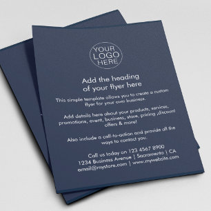 Business Logo Simple Navy Blue Custom Flyer