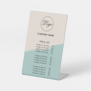 Business Logo Simple Price List  Pedestal Sign
