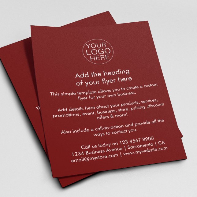 Business Logo | Simple Red Custom Flyer (Creator Uploaded)