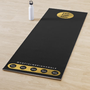 Business Logo Social Media Black Gold Yoga Studio Yoga Mat