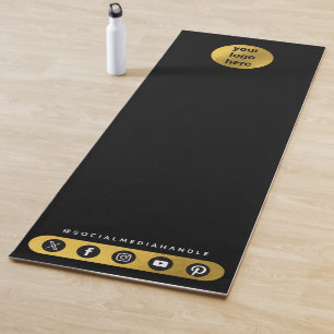 Business Logo Social Media Black Gold Yoga Studio Yoga Mat