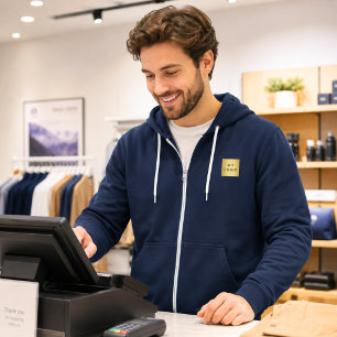 Business Logo Staff Blue Workwear Hoodie