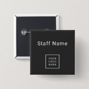 Business Logo Staff Name Company 15 Cm Square Badge