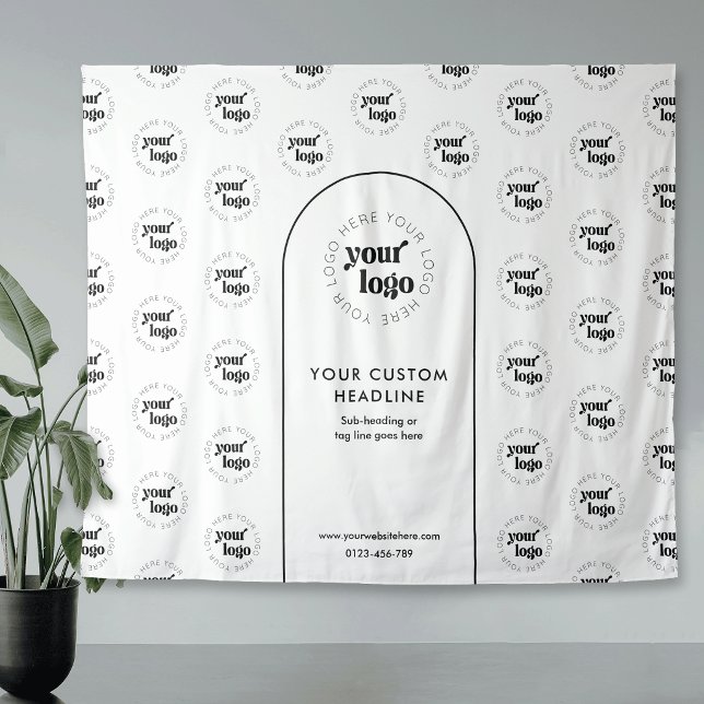 Business Logo Step Repeat Arch Backdrop Banner Tapestry (Creator Uploaded)