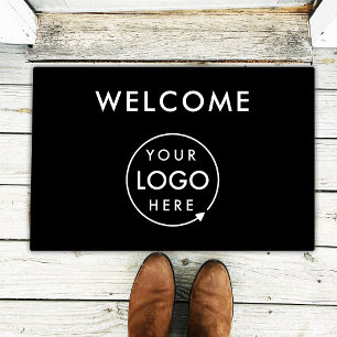 Business Logo Stylish Black Modern Professional Doormat