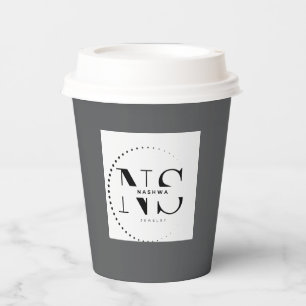 Business Logo Stylish grey Modern ProfessPaper cup