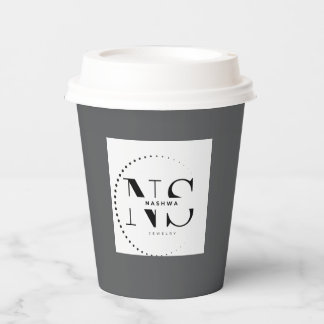 Business Logo Stylish grey Modern ProfessPaper cup