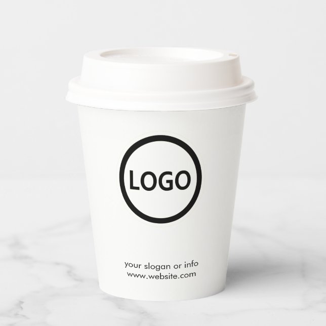 Business Logo Stylish Modern Professional coffee Paper Cups (Front)