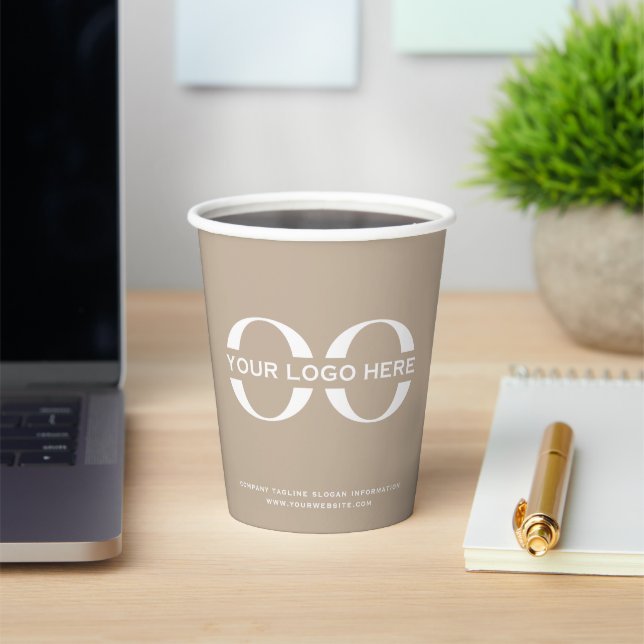 Business Logo Stylish Modern Professional Paper Cups (Insitu)