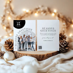 Business Logo & Team Photo Holiday Corporate Card