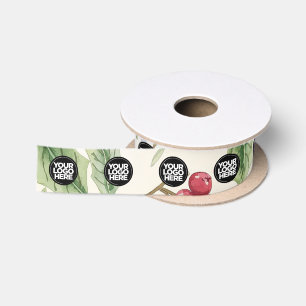 Business Logo Template Custom Holly Belly Holiday Satin Ribbon