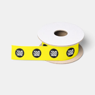 Business Logo Template Custom Yellow Satin Ribbon