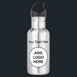 Business Logo Template Water Bottles<br><div class="desc">Replace our logo template and add your own business logo photo or graphic to make your own water bottles to help build your brand or promote your business. Customise the text template with your company name,  slogan,  or business motivational message to spread your word.</div>