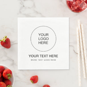 Business Logo Text Here Custom Template Luncheon Napkin