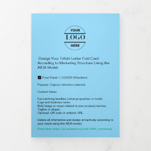 Business Logo & Text Modern Trifold Brochure