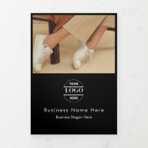 Business Logo & Text Modern Trifold Brochure