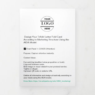 Business Logo & Text Modern Trifold Brochure